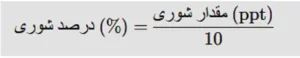 فرمول درصد شوری