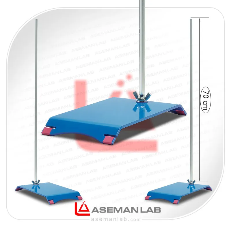 پایه و میله آزمایشگاهی پایه و میله فلزی آزمایشگاهی جهت نگهداری بورت، کندانسور، بالن، ارلن و ...