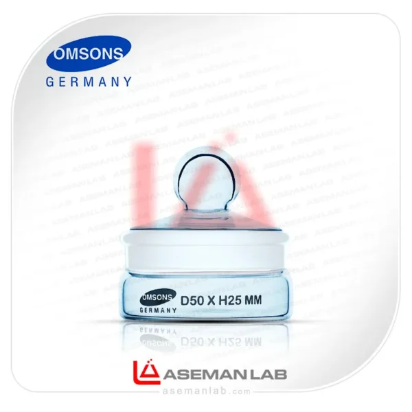 ظرف توزین شیشه ای 50 در 25 میلی متر آزمایشگاهی برند omsons germany آلمان