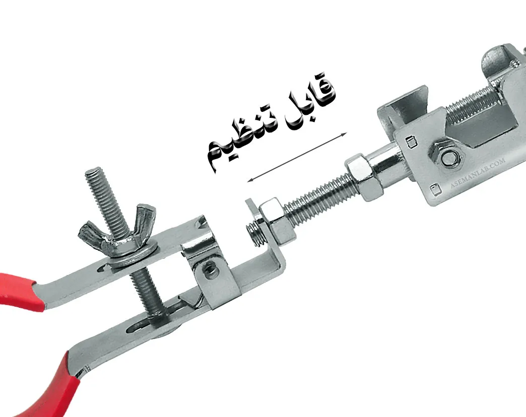 گیره سه انگشتی ارلن، بالن، کندانسور، مبرد و ستون تقطیر با قابلیت تنظیم